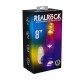 VIBRADOR COM LED E COMANDO LED VIBRATING STRAIGHT COCK WITH BALLS  8 /20 CM REALROCK