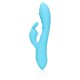 VIBRADOR RIBBED ULTRA SOFT SILICONE RABBIT GLACIAL BLUE LOVELINE