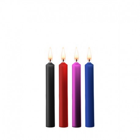 CONJUNTO DE 4 VELAS COM MIX DE CORES TEASING WAX CANDLES OUCH!