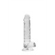 DILDO REALISTA COM TESTÍCULOS CRYSTAL CLEAR 7 /18 CM TRANSPARENTE REALROCK