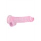 DILDO REALISTA COM TESTÍCULOS CRYSTAL CLEAR 8 /21 CM ROSA REALROCK