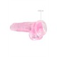 DILDO REALISTA COM TESTÍCULOS CRYSTAL CLEAR 8 /21 CM ROSA REALROCK