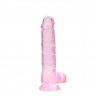 DILDO REALISTA COM TESTÍCULOS CRYSTAL CLEAR 8 /21 CM ROSA REALROCK