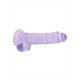 DILDO REALISTA COM TESTÍCULOS CRYSTAL CLEAR 8 /21CM ROXO REALROCK