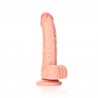 DILDO REALISTA COM TESTÍCULOS CURVED 6 /15,5 CM FLESH REALROCK