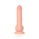 DILDO REALISTA COM TESTÍCULOS CURVED 7 /18CM FLESH REALROCK