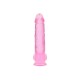 DILDO REALISTA COM TESTÍCULOS CRYSTAL CLEAR10 /25,4 CM ROSA REALROCK