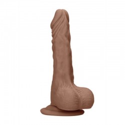 DILDO COM TESTÍCULOS TAN 7 /17 CM REALROCK