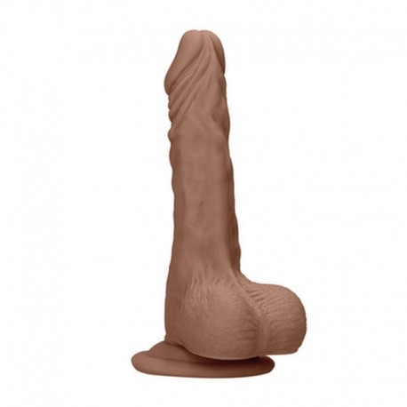 DILDO COM TESTÍCULOS TAN 7 /17 CM REALROCK