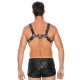 ARNÊS LEATHER BULLDOG HARNESS L/XL PRETO OUCH! 