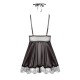 CAMISA DE NOITE E TANGA EVE PRETO BEAUTY NIGHT FASHION