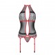 CORPETE E TANGA SATARA VERMELHO EROTIC LINE PASSION