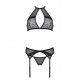 CONJUNTO DE 3 PEÇAS SATARA PRETO EROTIC LINE PASSION 