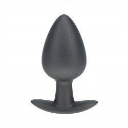 PLUG ANAL SMOOTH SILICONE LARGE 3,5 /8,9 CM GUN METAL OUCH!