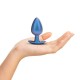 PLUG ANAL SMOOTH SILICONE LARGE 3,5 /8,9 CM METALLIC BLUE OUCH!