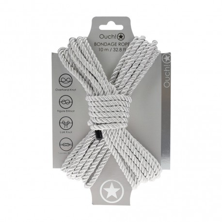 CORDA DE POLIÉSTER PARA BONDAGE 32.8 FT /10 M PRATA OUCH!