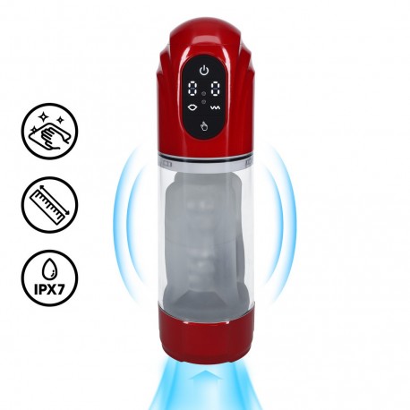 BOMBA MASTURBADORA AUTOMÁTICA TECHNOTHRUST METALLIC RED PUMPED 