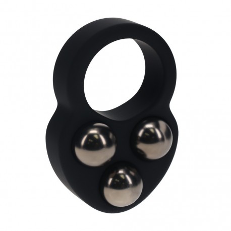 ANEL PARA O PÉNIS EM SILICONE LÍQUIDO COM PESO TRIPLO PRETO LEVELZ
