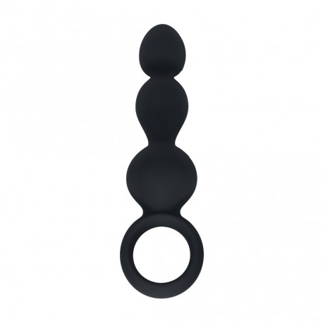 SONDA ANAL DE SILICONE COM PÉROLAS E ASA PRETO LEVELZ 