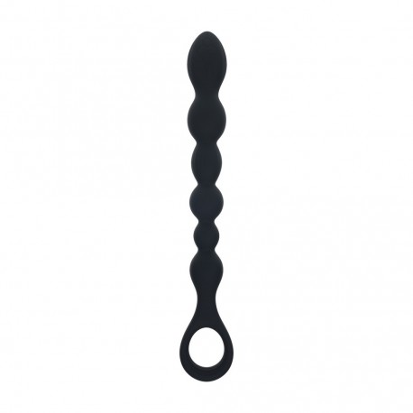 SONDA ANAL DE SILICONE COM PÉROLAS E ASA PRETO LEVELZ 