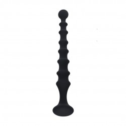 SONDA ANAL DE SILICONE ESTRIADA PRETA LEVELZ 