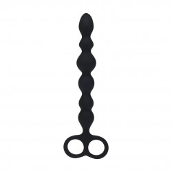 SONDA ANAL COM PÉROLAS EM FORMA DE COBRA E LAÇO PRETO LEVELZ 
