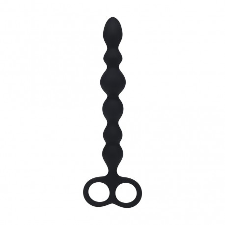 SONDA ANAL COM PÉROLAS EM FORMA DE COBRA E LAÇO PRETO LEVELZ 