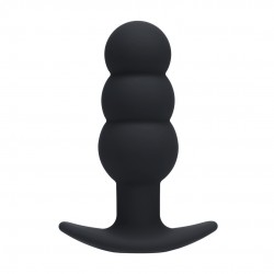 PLUG ANAL EM SILICONE COM VIBRAÇÃO TRI BULB PRETO LEVELZ