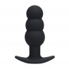 PLUG ANAL EM SILICONE COM VIBRAÇÃO TRI BULB PRETO LEVELZ