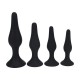 CONJUNTO DE 4 PLUGS ANAIS EM SILICONE SLIM S/M/L/XL PRETO LEVELZ