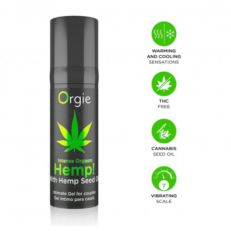 GEL COM VIBRAÇÃO INTENSE ORGASM HEMP 15ML ORGIE