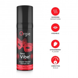 GEL COM VIBRAÇÃO E COM EFEITO DE AQUECIMENTO SEXY VIBE 15ML ORGIE