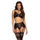 CONJUNTO DE 3 PEÇAS NOIR FANTASY SET BEAUTY NIGHT FASHION PRETO