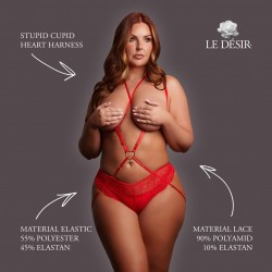 ARNÊS CORPORAL STUPID CUPID HEART TAMANHO QUEEN VERMELHO LE DÉSIR