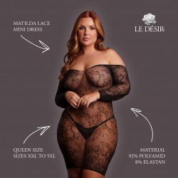 MATILDA - LACE MINI DRESS - QUEEN SIZE - BLACK