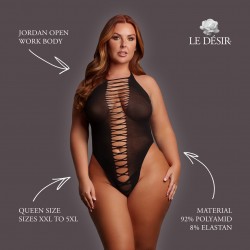 JORDAN - OPEN WORK BODY - QUEEN SIZE - BLACK
