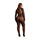 ROXY - LEOPARD OPEN KNIT CAT SUIT - QUEEN SIZE - BLACK