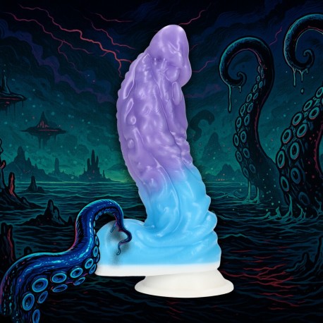 DILDO MONSTER EM SILICONE GALACTIC HYDRA ROXO/AZUL OUCH!