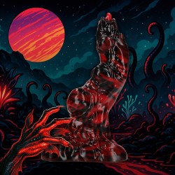 DILDO MONSTER EM SILICONE HELL INVADER VERMELHO/PRETO OUCH!