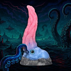 DILDO MONSTER EM SILICONE KRAKEN'S LICK AZUL/VERMELHO OUCH!