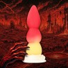 PLUG ANAL MONSTER EM SILICONE WHIPPED BERRY VERMELHO/AMARELO OUCH!