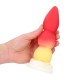 PLUG ANAL MONSTER EM SILICONE WHIPPED BERRY VERMELHO/AMARELO OUCH!
