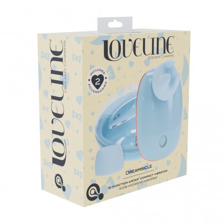 DREAMSICLE - COMPACT AIRTAP VIBRATOR WITH TWO HEAD ATTACHMENTS - BLUE