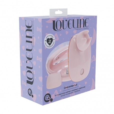 DREAMSICLE - COMPACT AIRTAP VIBRATOR WITH TWO HEAD ATTACHMENTS - PINK