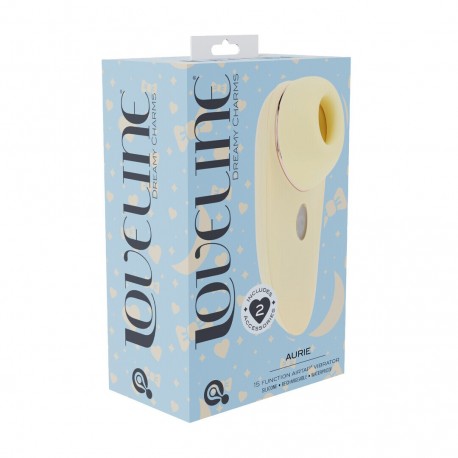 AURIE - AIRTAP VIBRATOR WITH TWO HEAD ATTACHMENTS - YELLOW