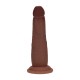 DUAL DENSITY SILICONE REALISTIC SLIDING SKIN DILDO - 6 / 15,5 CM - BROWN