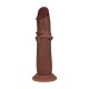 DUAL DENSITY SILICONE REALISTIC SLIDING SKIN DILDO - 6 / 15,5 CM - BROWN