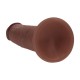 DUAL DENSITY SILICONE REALISTIC SLIDING SKIN DILDO - 6 / 15,5 CM - BROWN