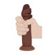 DUAL DENSITY SILICONE REALISTIC SLIDING SKIN DILDO - 6 / 15,5 CM - BROWN
