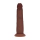 DUAL DENSITY SILICONE REALISTIC SLIDING SKIN DILDO - 7 / 18,5 CM - BROWN